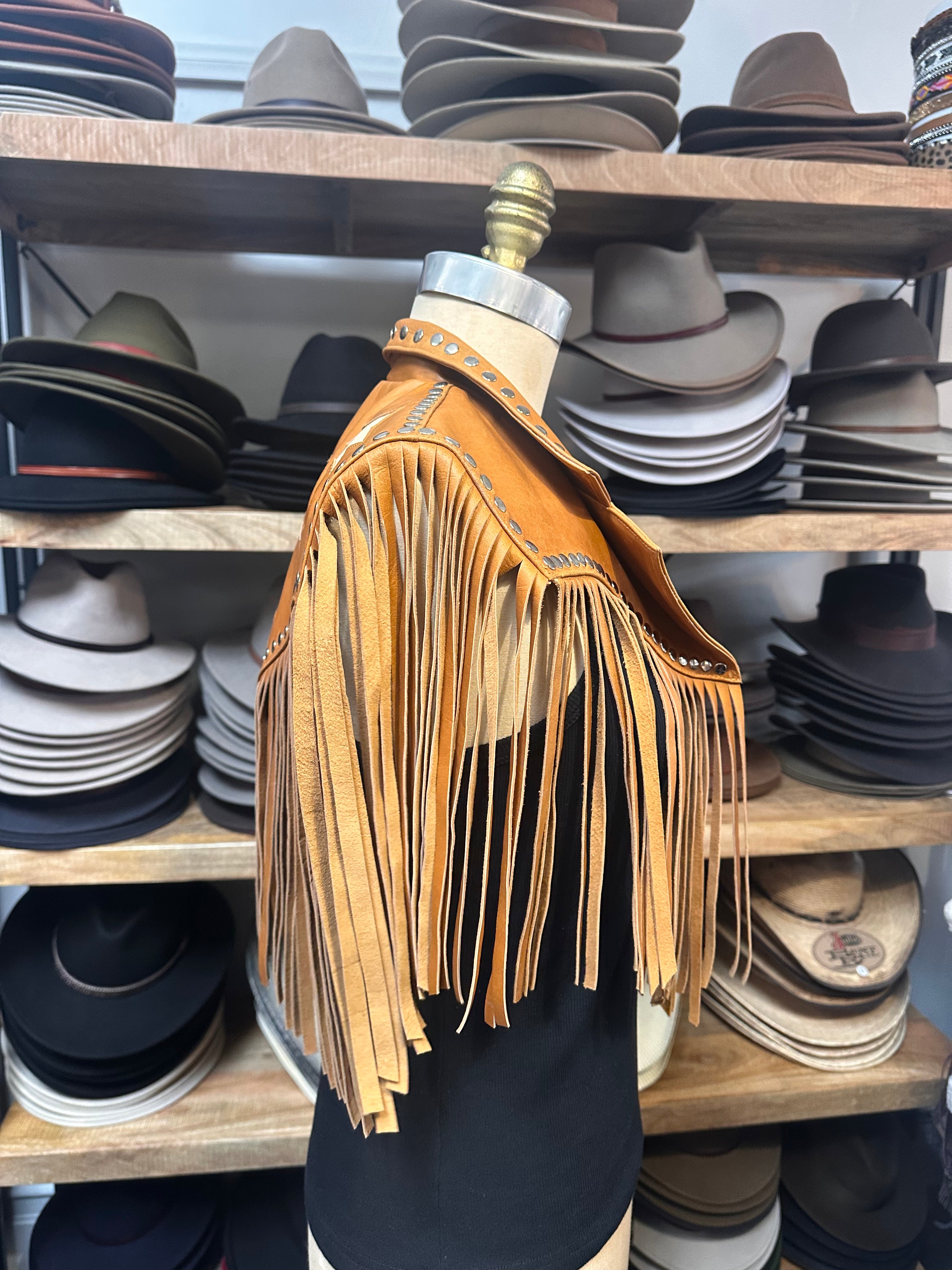 Urban Dust Star Fringe Leather Cape