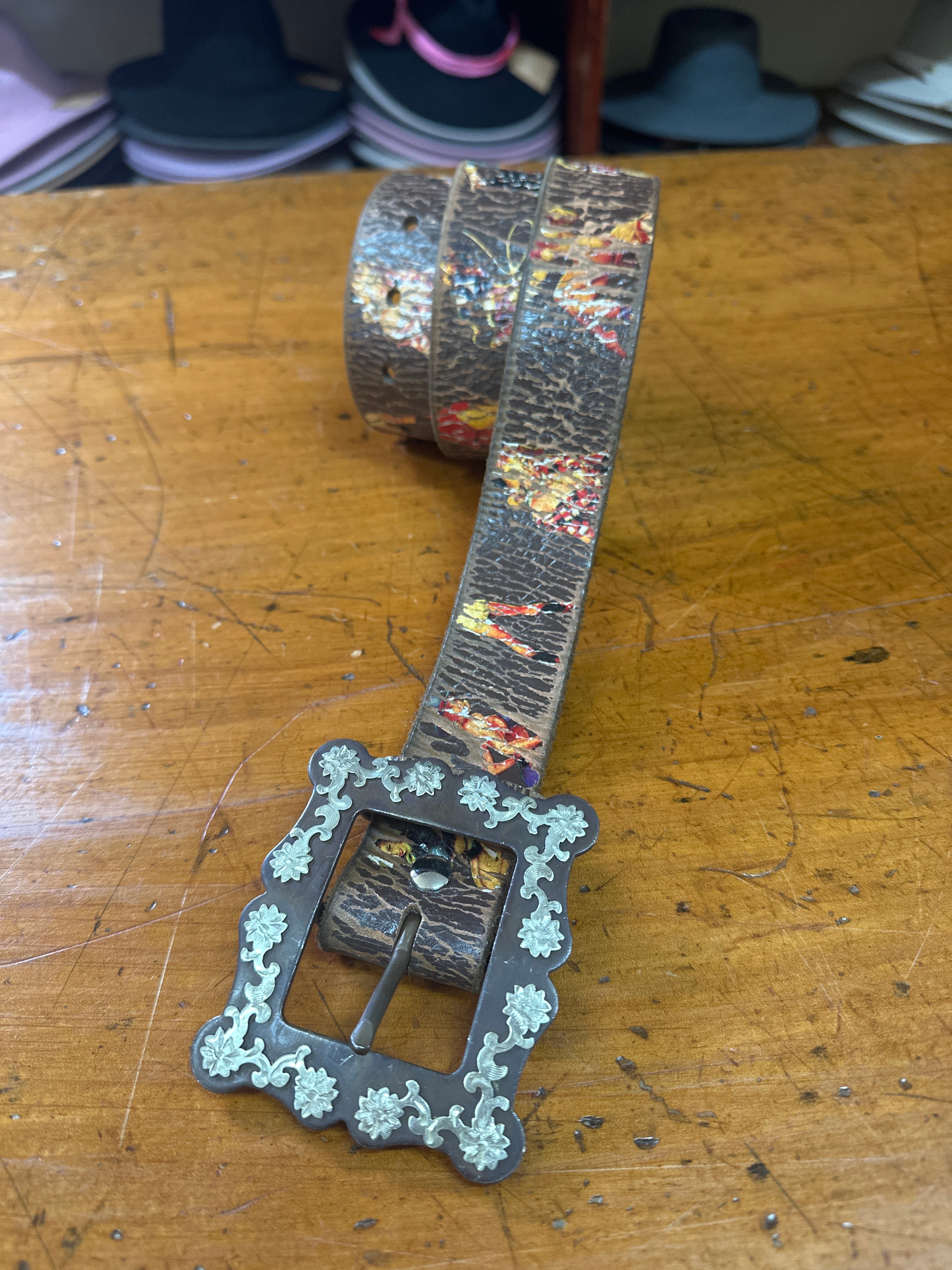 Vintage Leather Belt Retro Girl Silver
