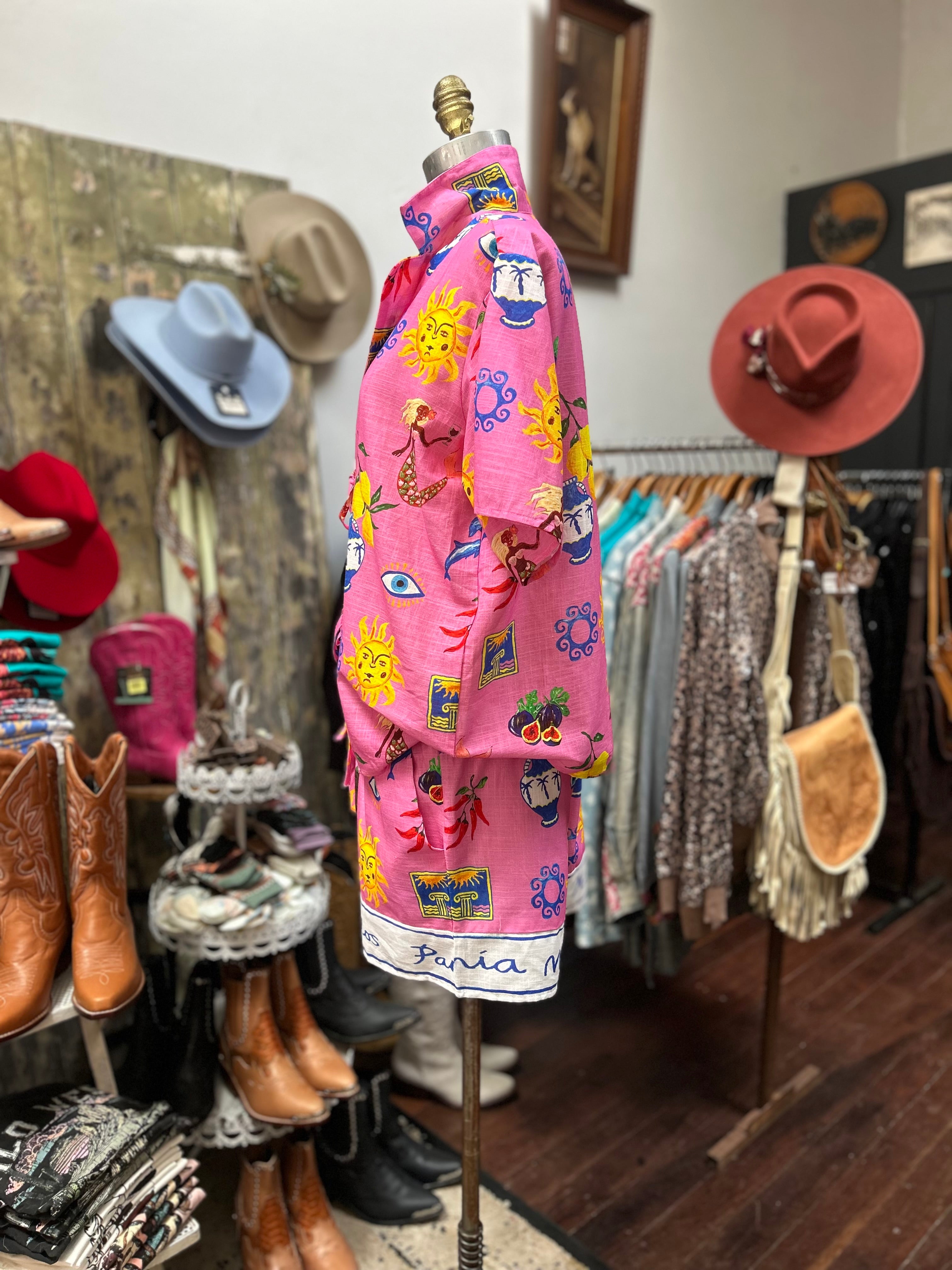 By Frankie Tie Shirt Mediterranean Sun Set