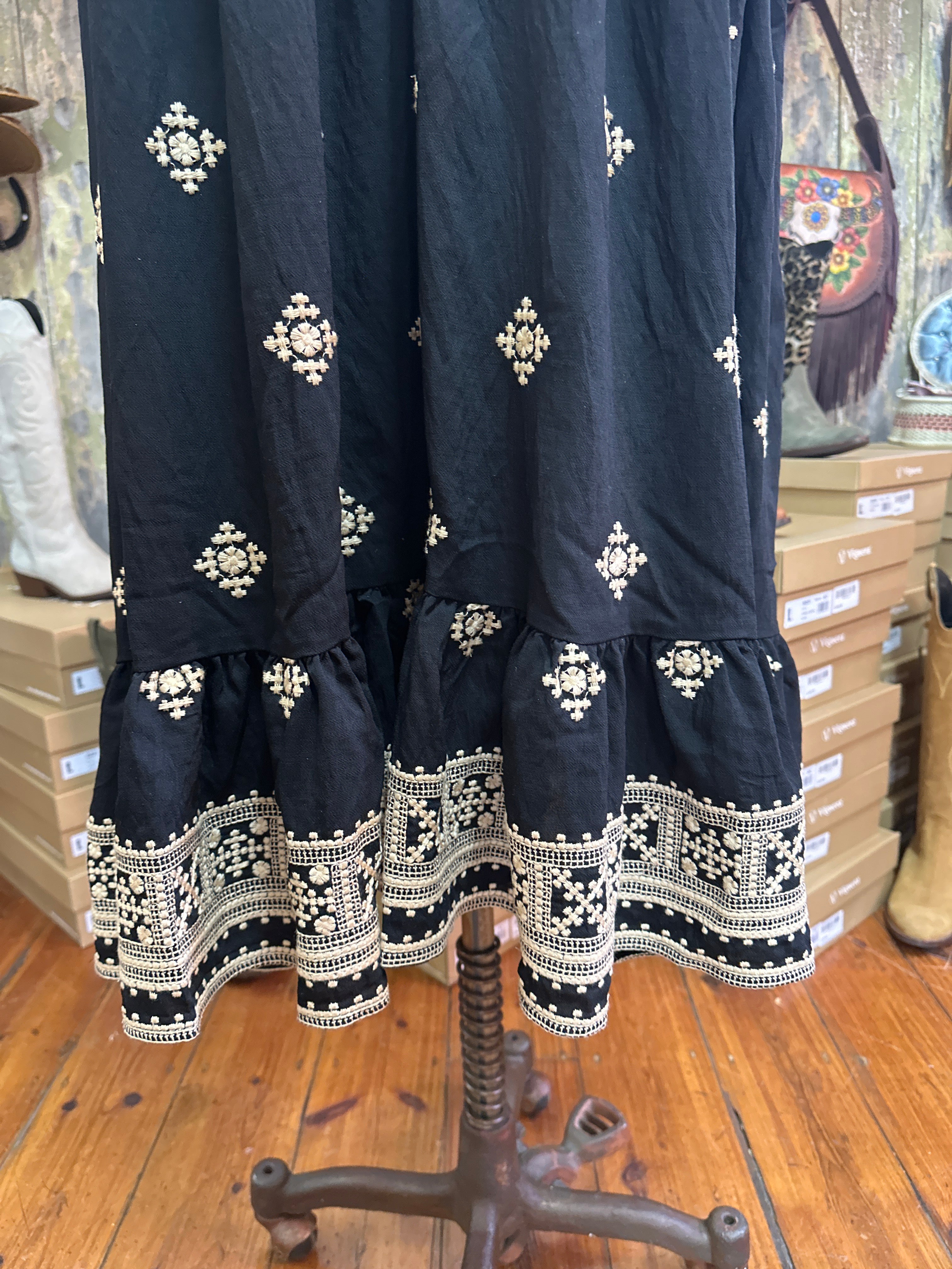 Salty Bright Embroided Maxi Dress
