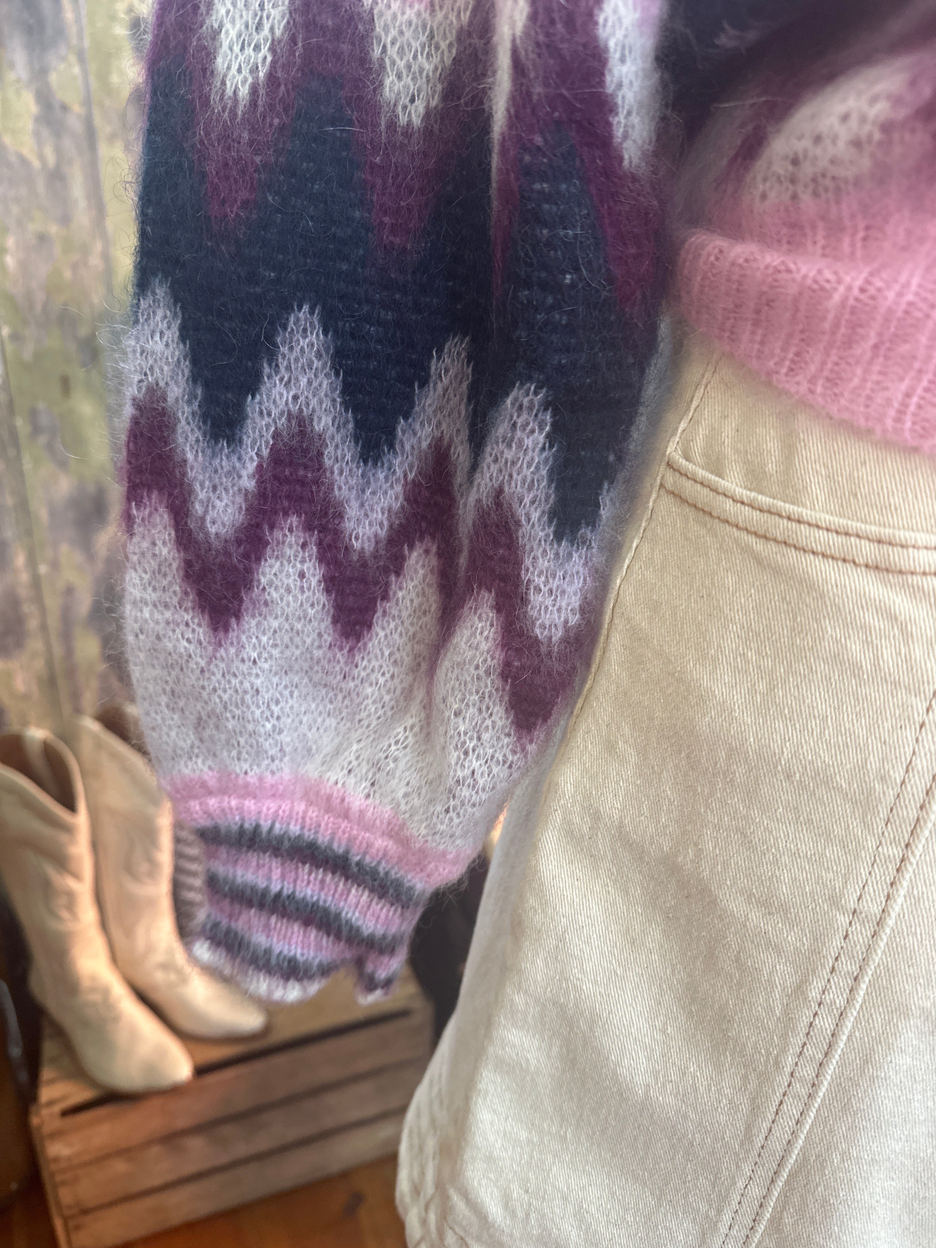 Italian Star Mohair Razz Knit Jumper LILAC