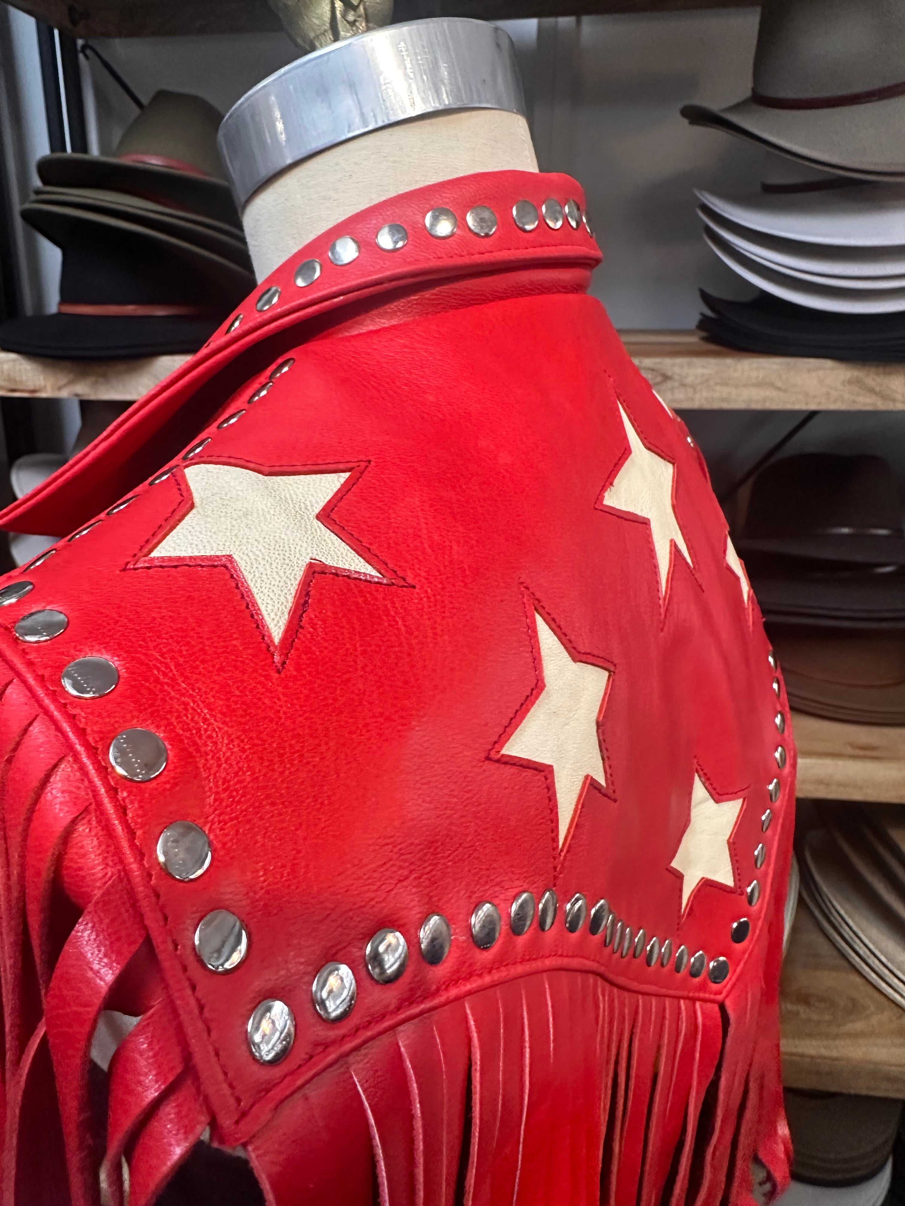 Urban Dust Star Fringe Leather Cape