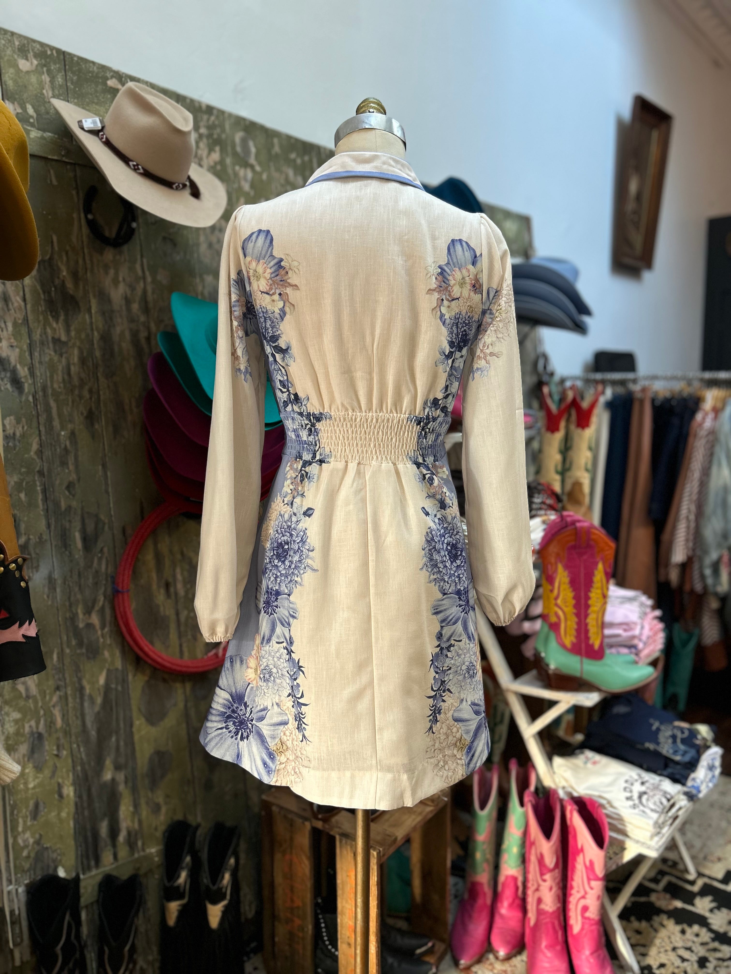Love Stitch Blue Floral panel Dress