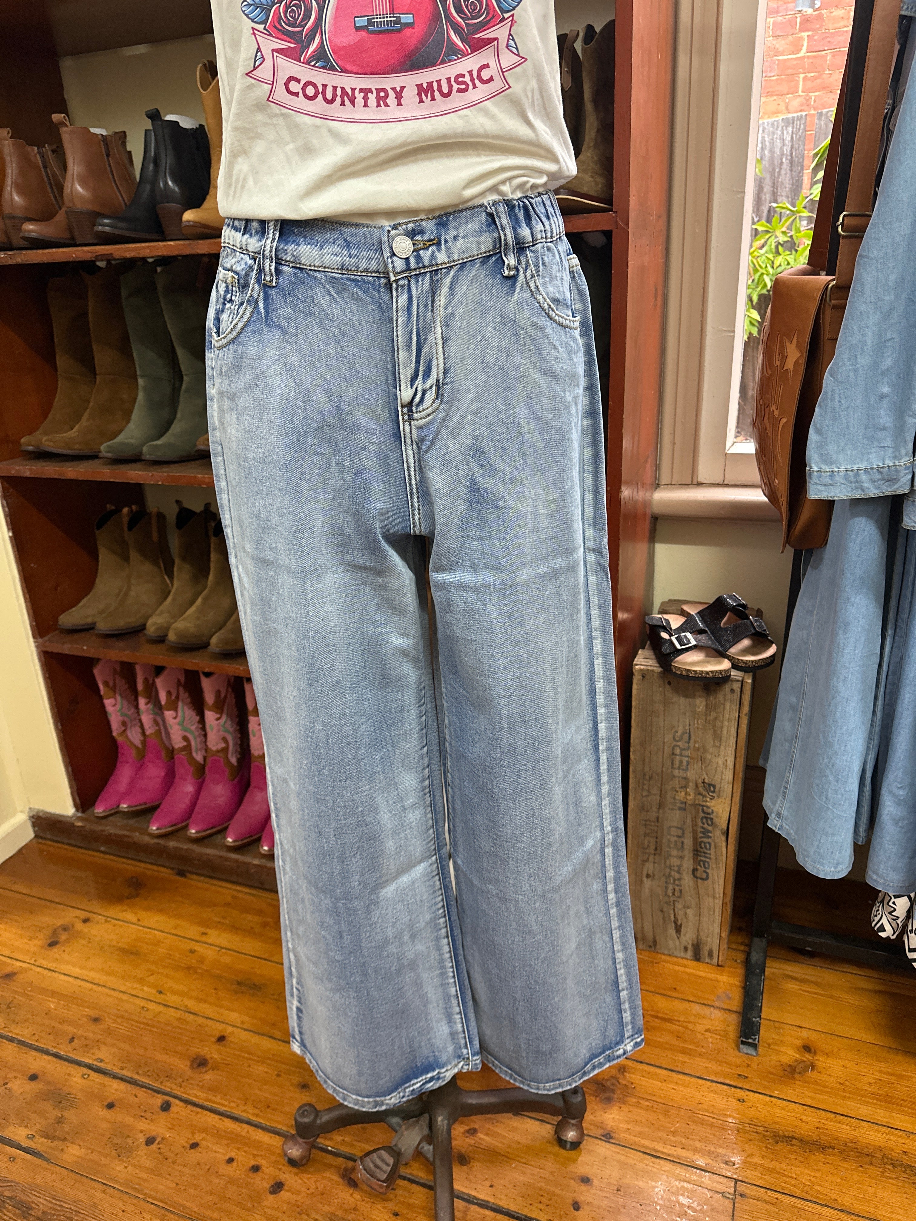 Fria Denim Elastic Waist Jean