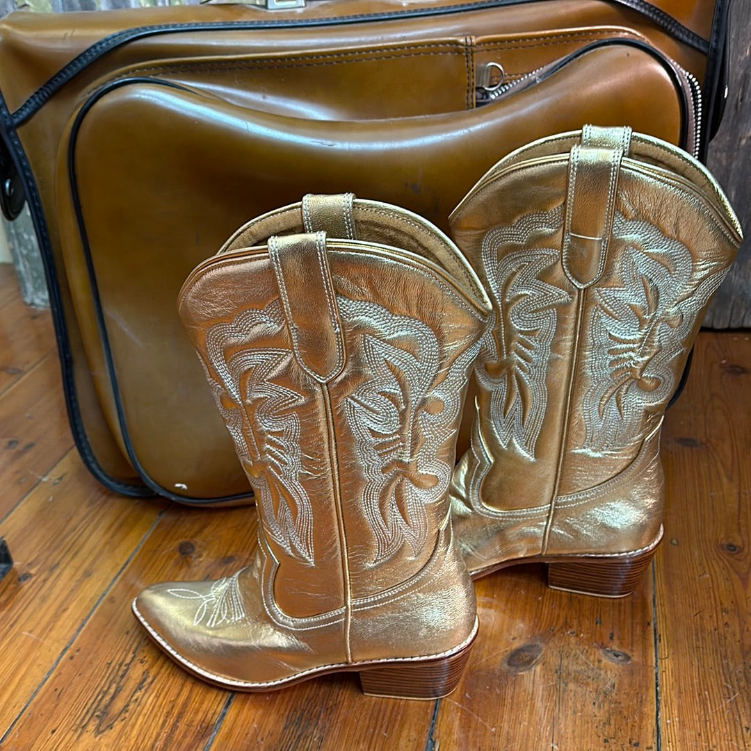 Metallic Gold Western Boot