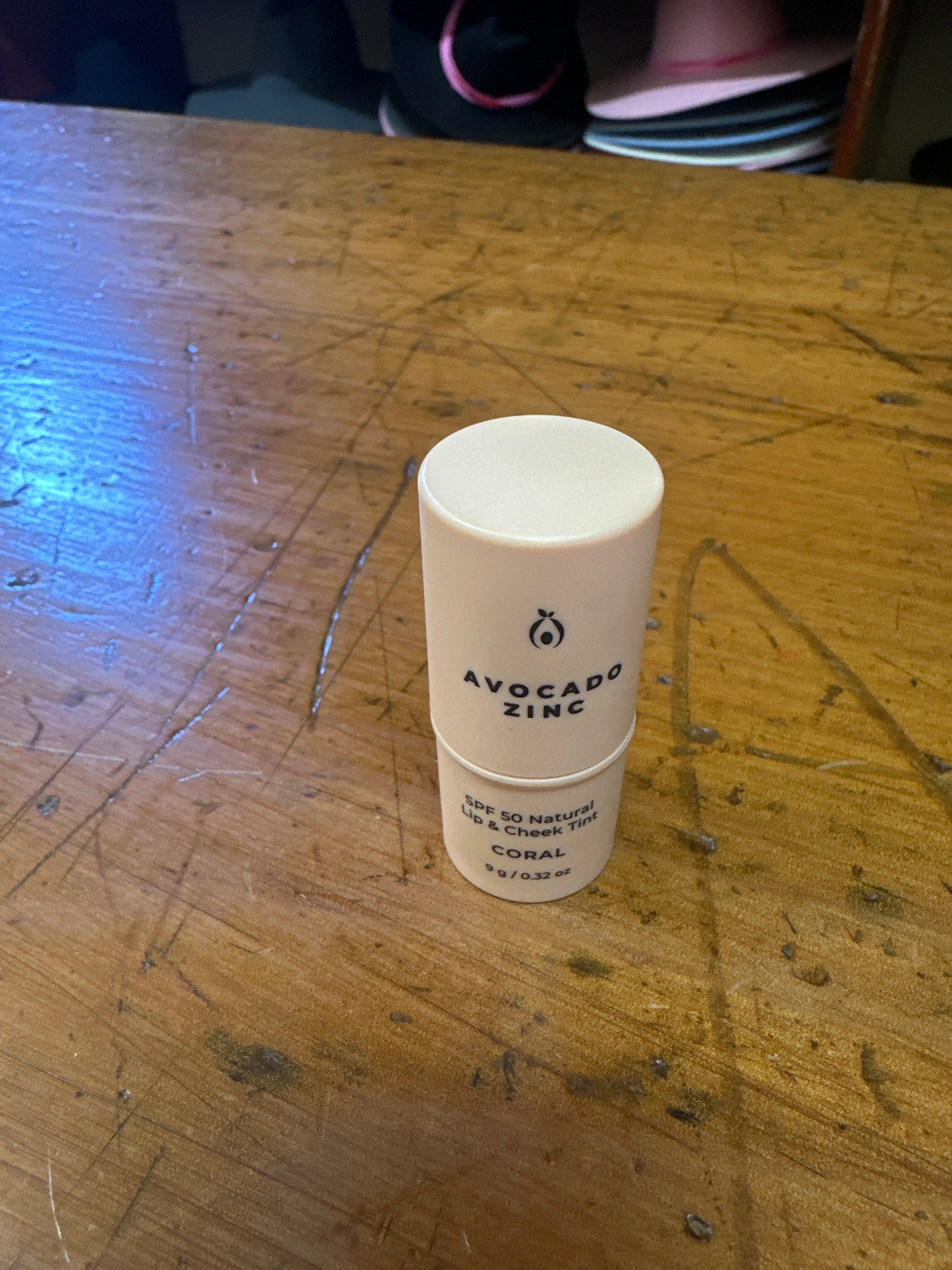 Avocado Zinc Lip Balm & Cheek Stain SPF 50 Natural