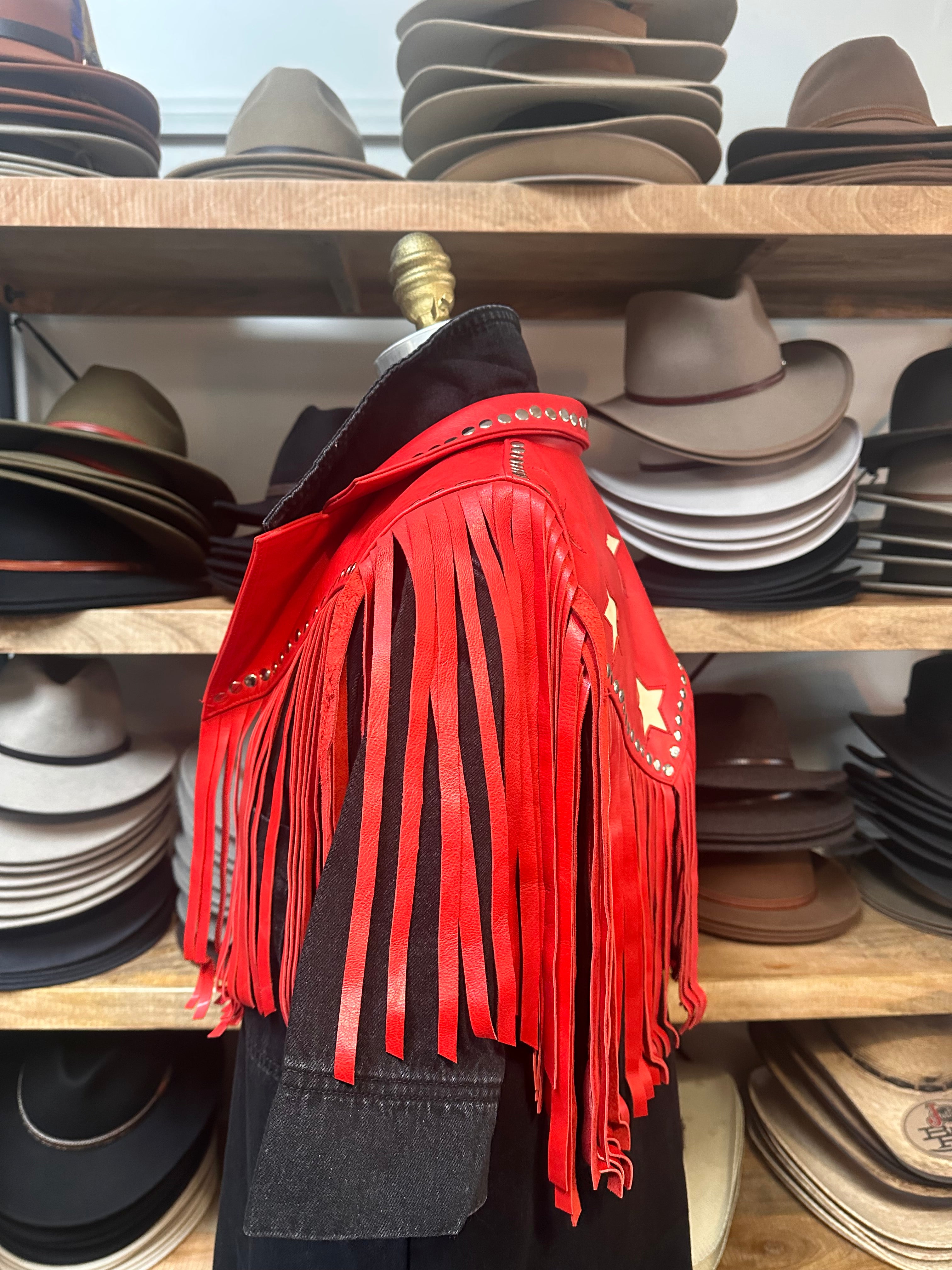 Urban Dust Star Fringe Leather Cape