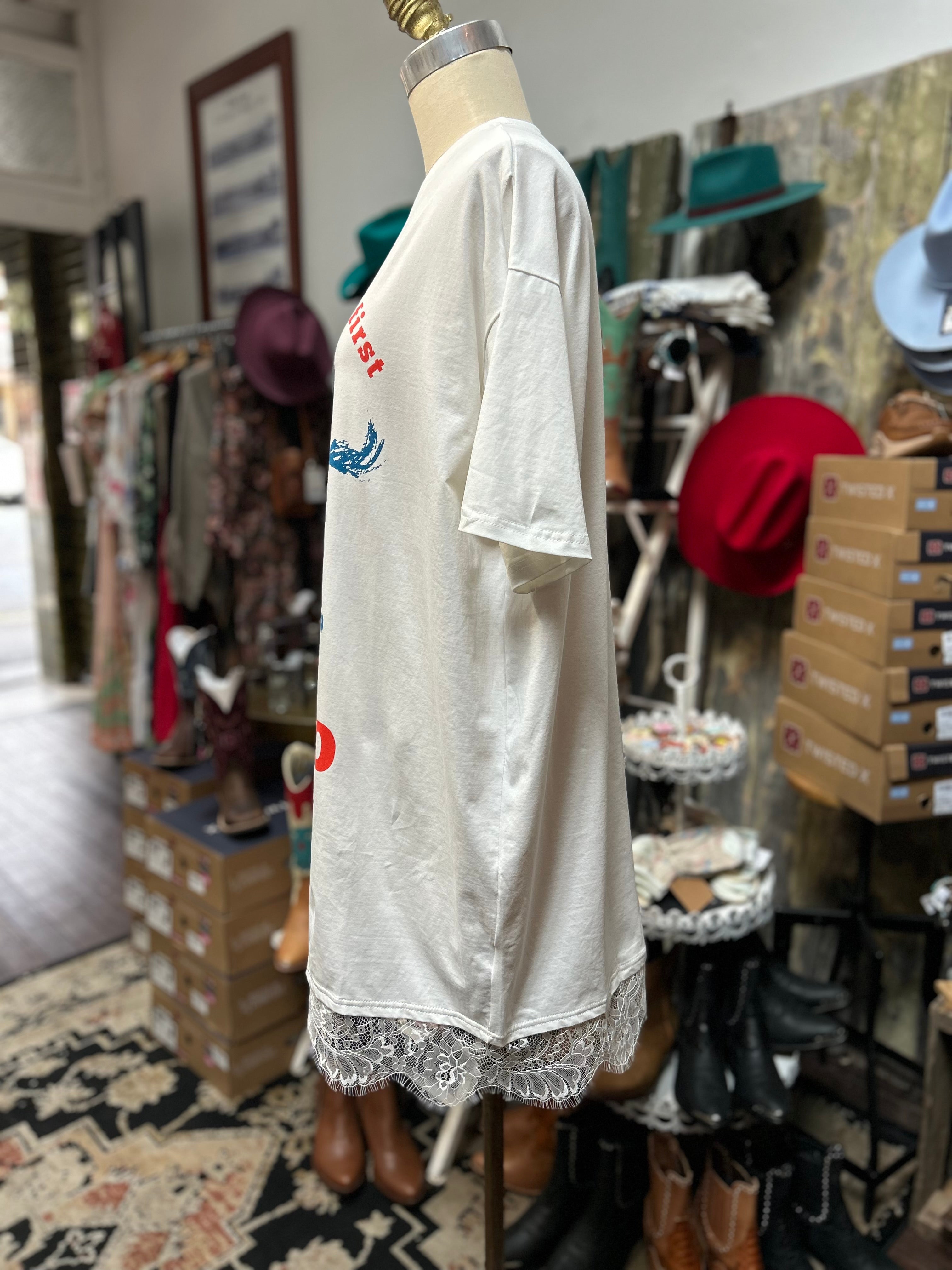 By Frankie Rodeo T-shirt Lace Dress By Frankie Rodeo T-shirt Lace Dress
