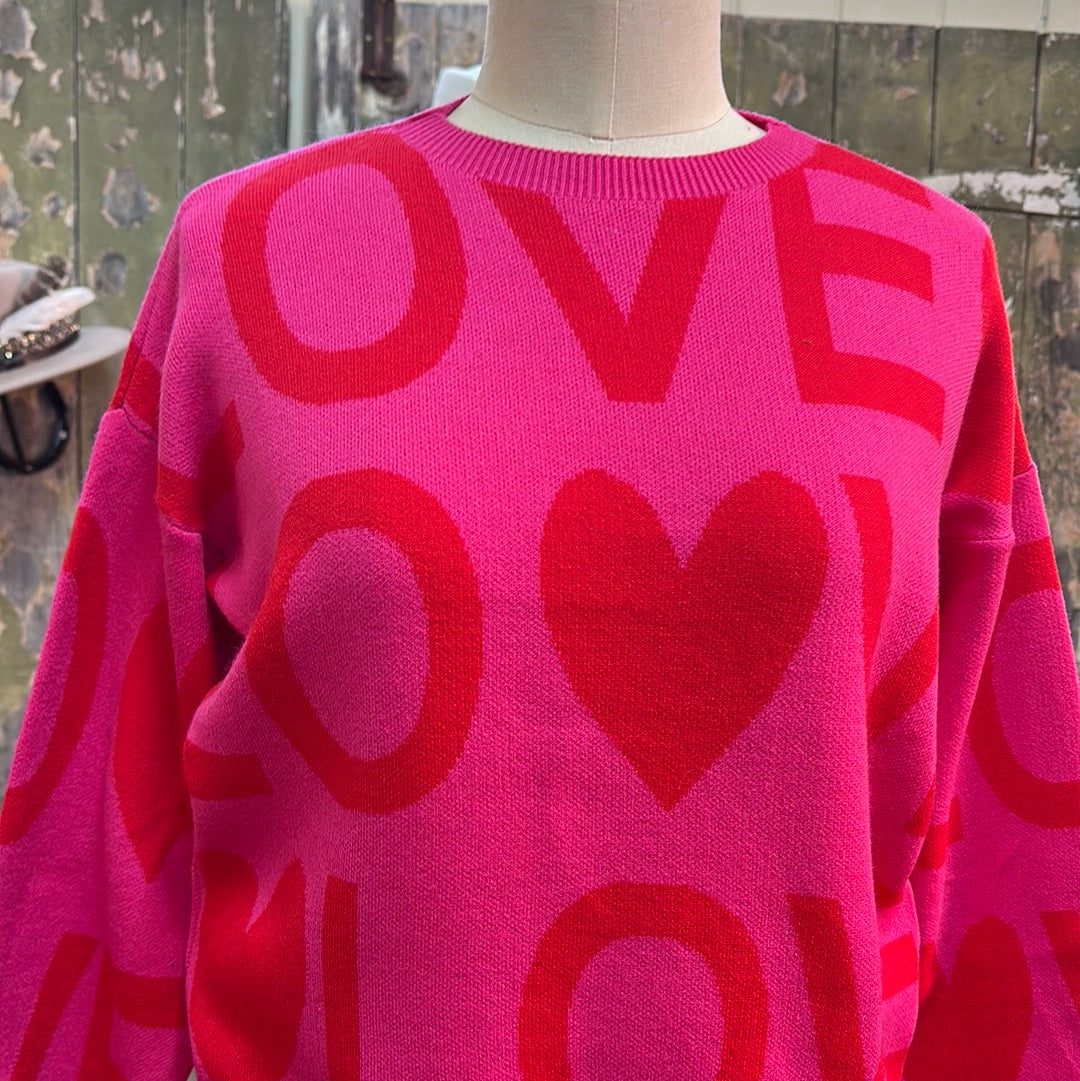 Urban Luxury Love Sweater pink