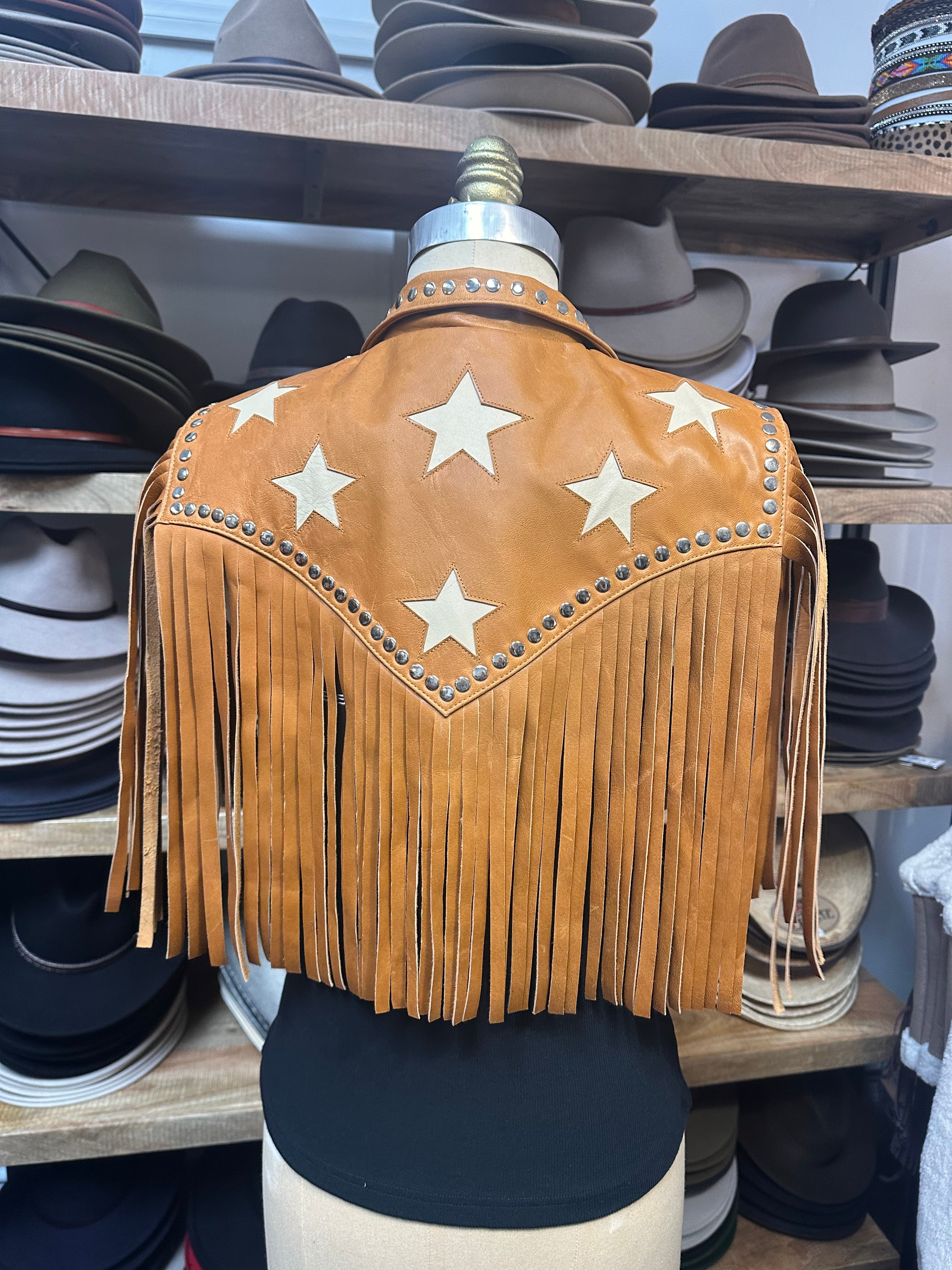 Urban Dust Star Fringe Leather Cape