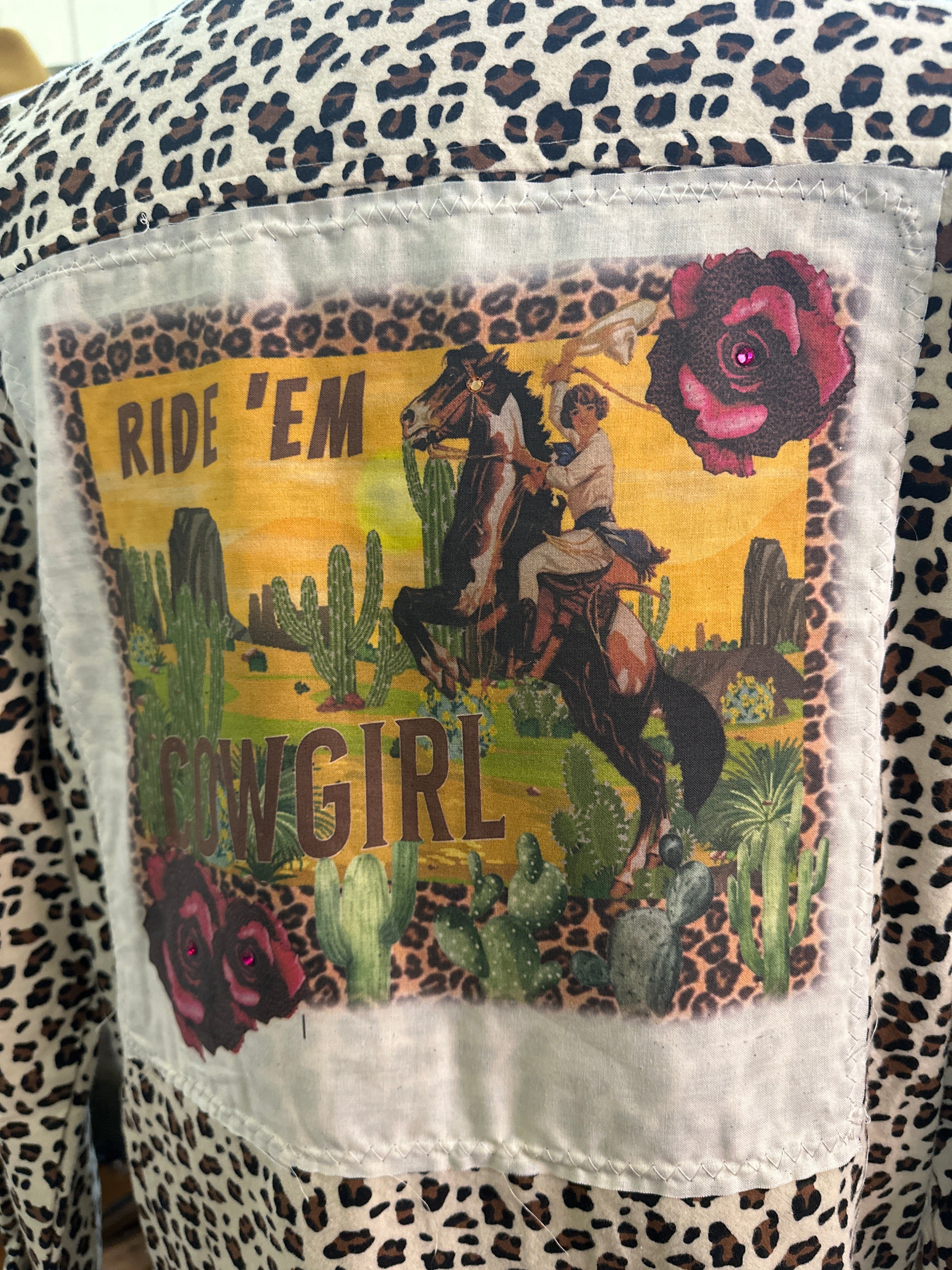 Ride Em Cowgirl Leopard Print Flannel Shirt