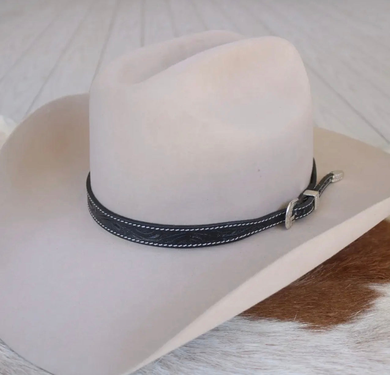 Tooled Leather Hat Band