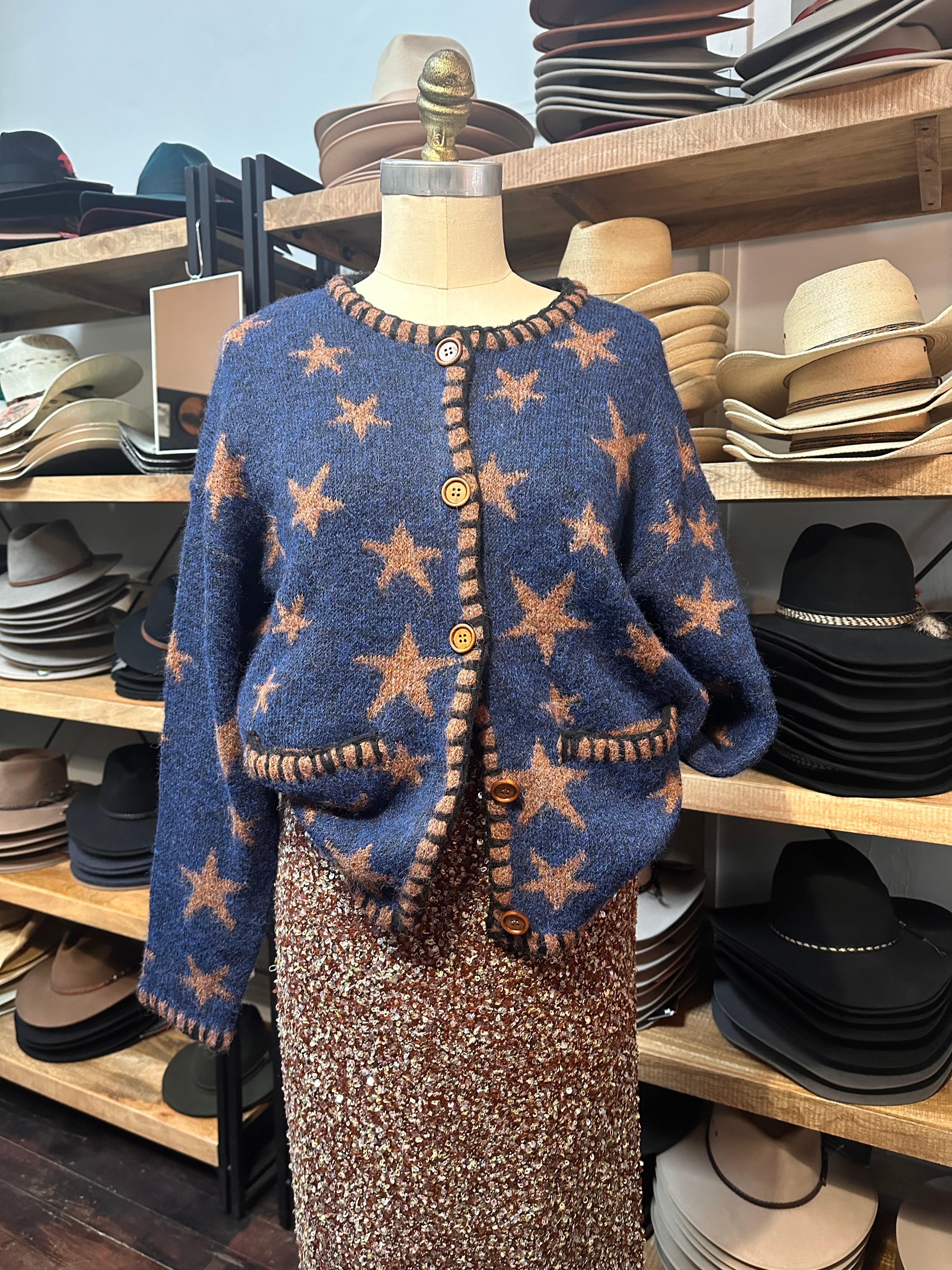 Star blanket stitch cardigan