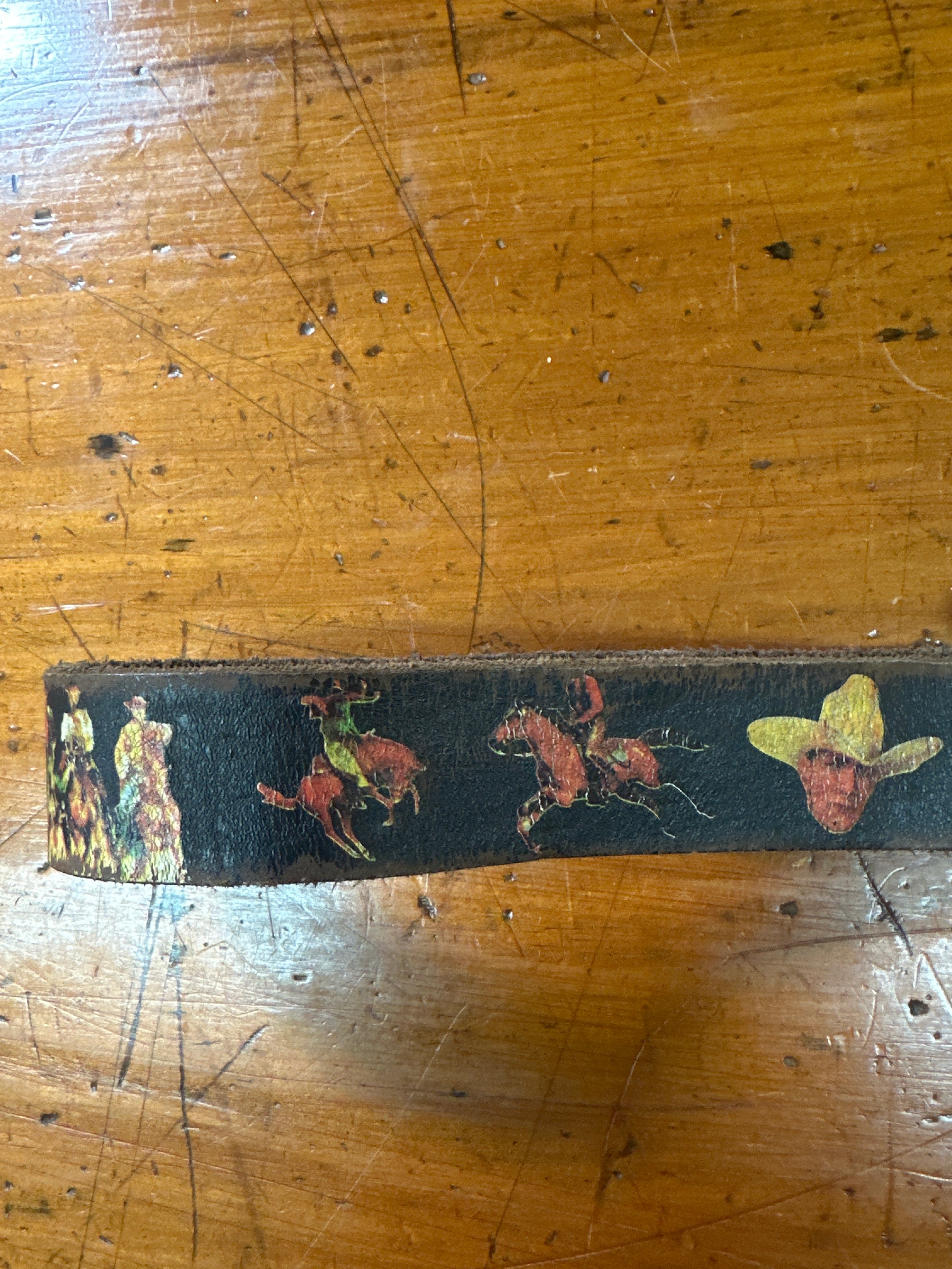 Black Vintage Leather Belt Retro Cowgirl