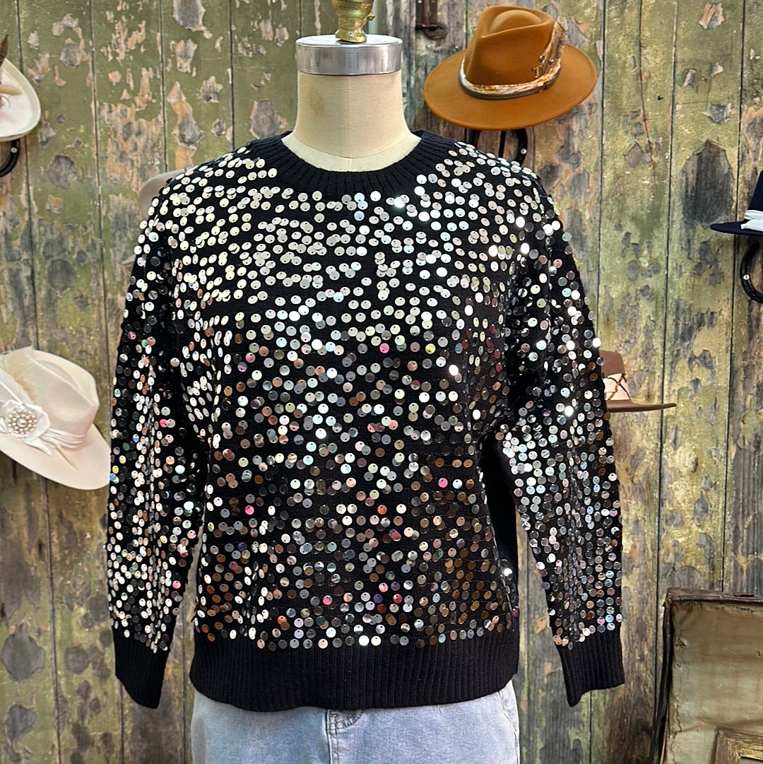 HQ Sequin Jumper Black