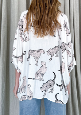 FRIA LEOPARD PRINT OVERSIZED SHIRT