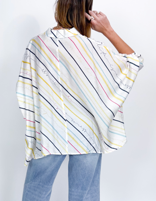 FRIA SCRIBBLE STRIPE WIDE SHIRT