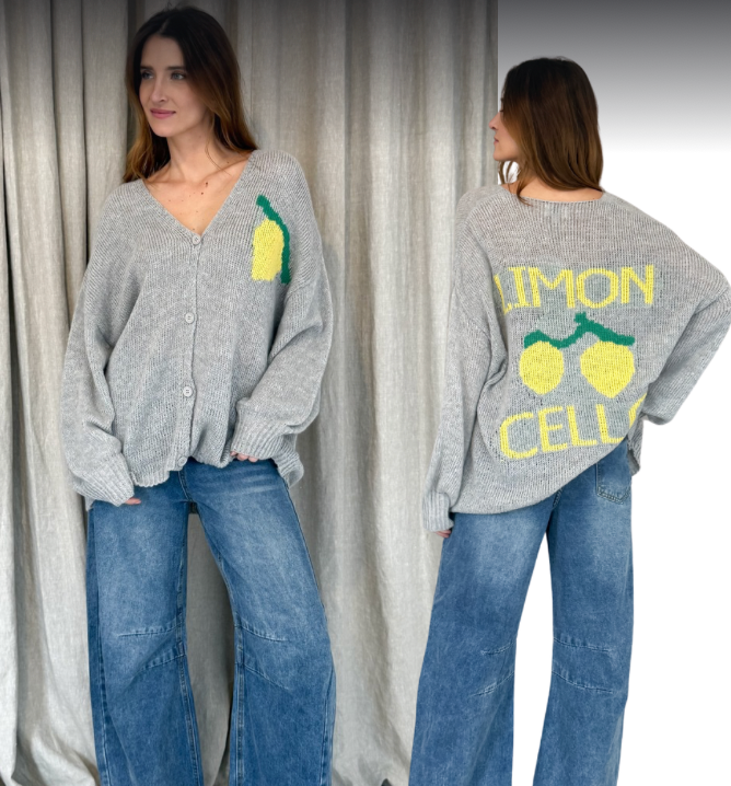 Fria Wool and Poly Mix Limoncello Cardigan