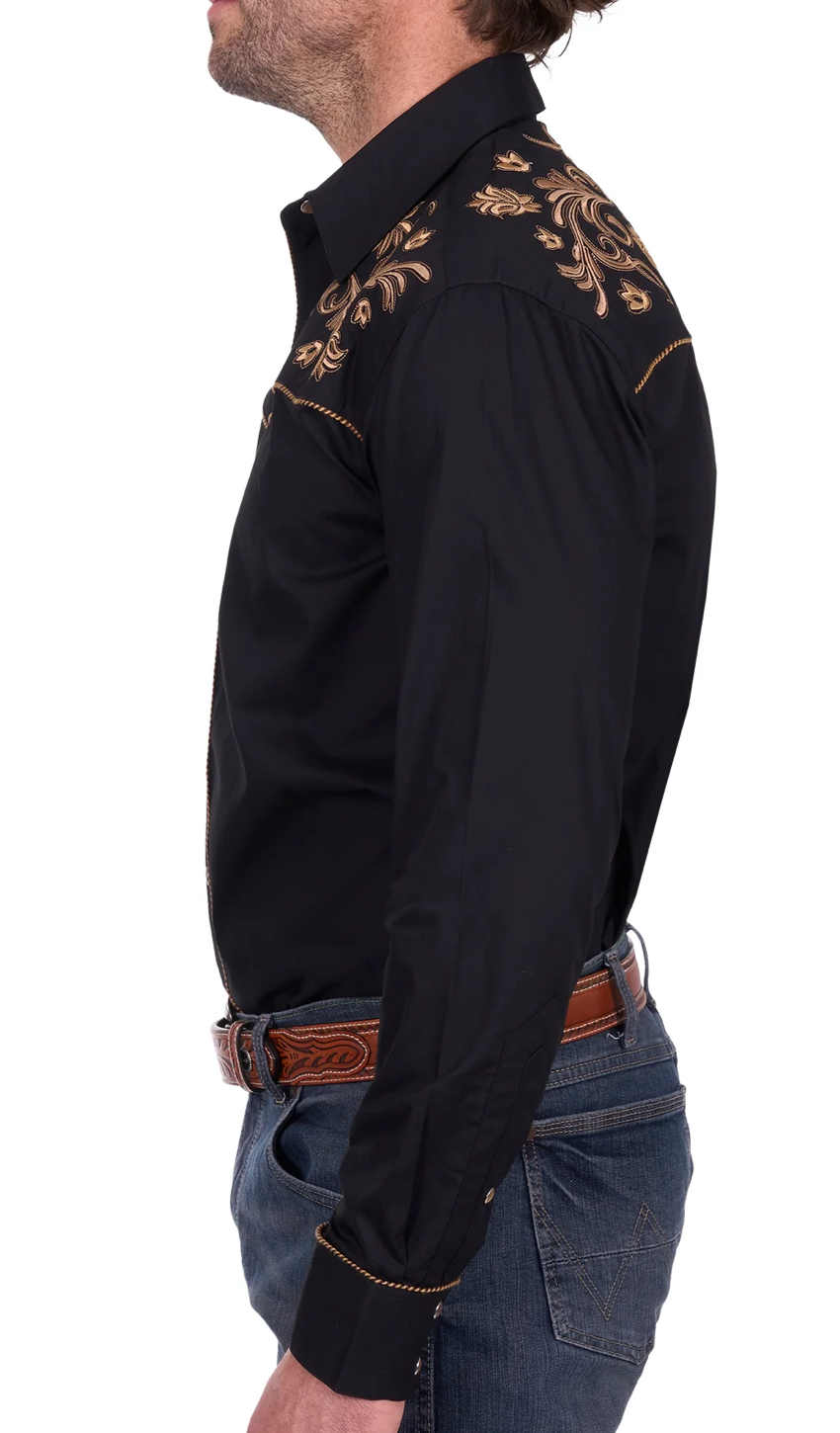 Wrangler Mens Luke Embroidery Long Sleeve Shirt