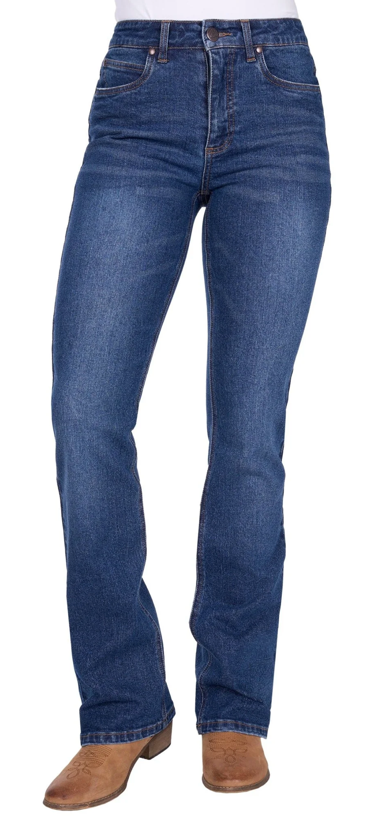 Wrangler Womens Laura High Rise Boot Cut Jean Wild Indigo