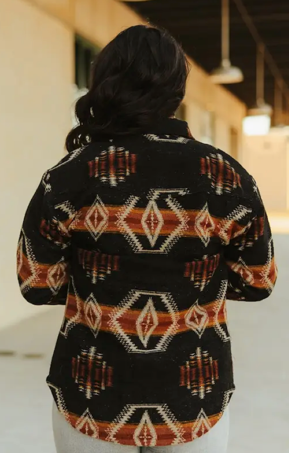 Lucky Aztec Brushed Shacket