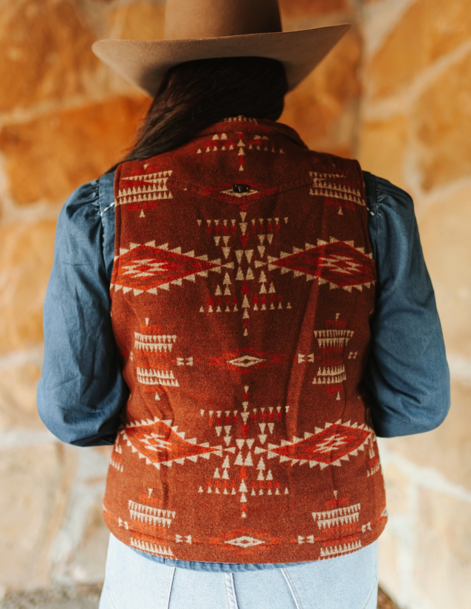 Lucky Aztec Quilted Zip Up Vest