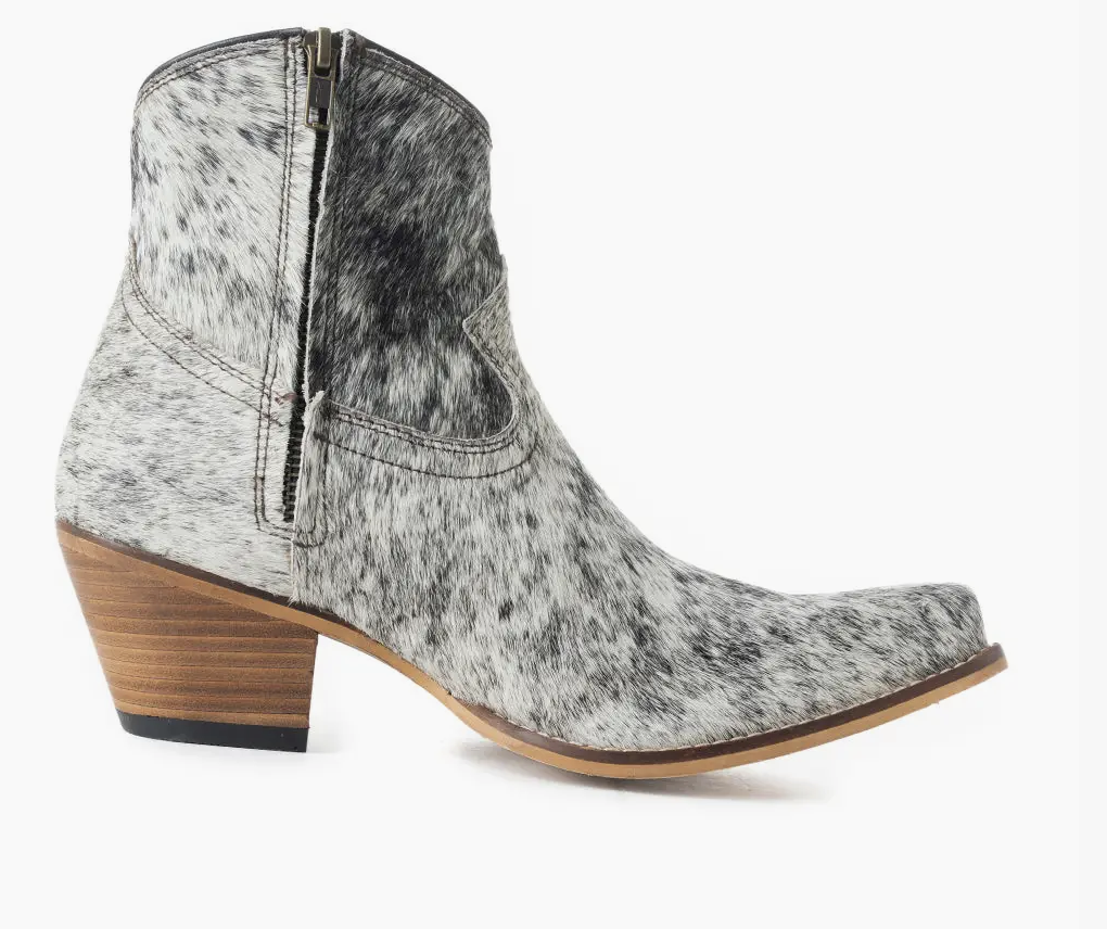 Virginia Trails Cow Hide Ankle Boots