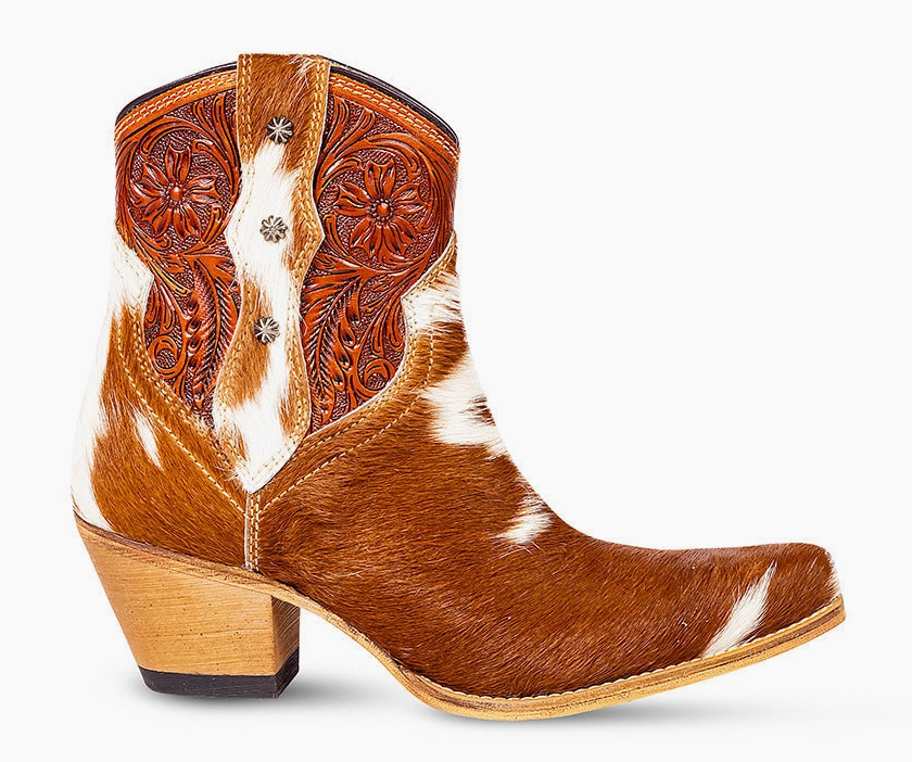 Callie Cowhide Western Ankle Boot