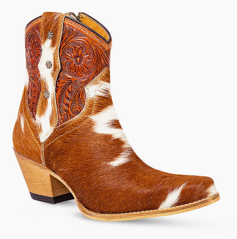 Callie Cowhide Western Ankle Boot