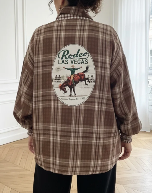 NINE SEVEN EIGHT VEGAS RODEO SHIRT CHOCOLATE