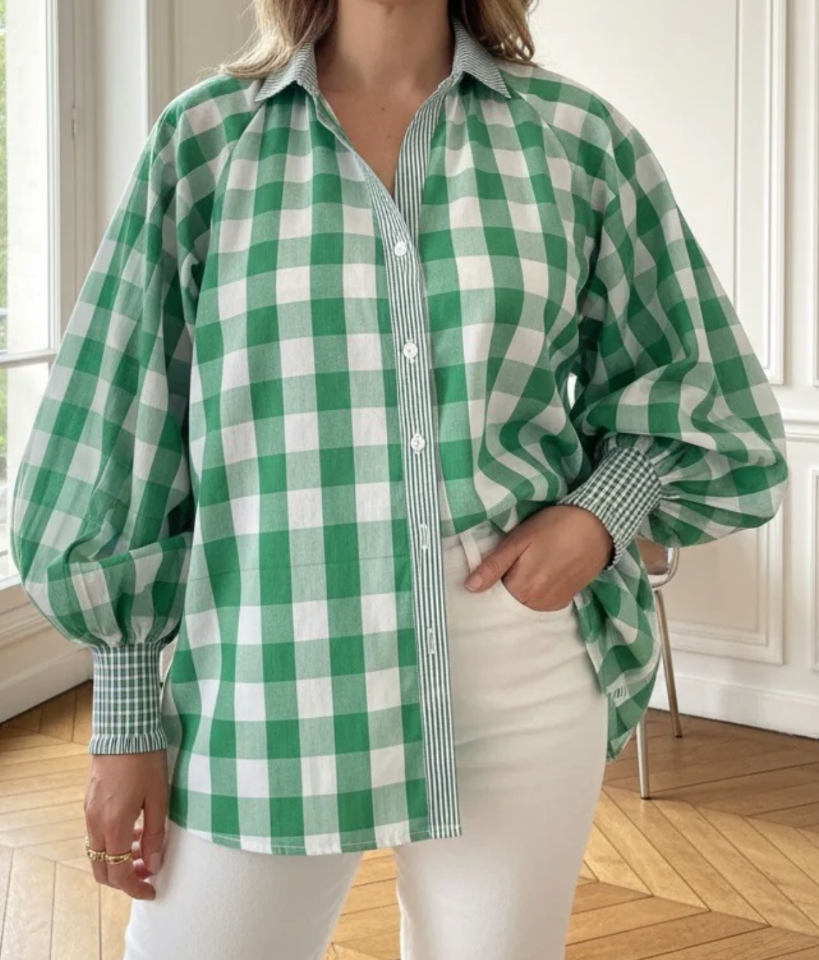 Nine Seven Eight Green Check Shirt